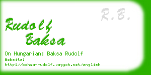 rudolf baksa business card